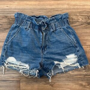American Eagle Outfitters High Waist Blue Denim Shorts
